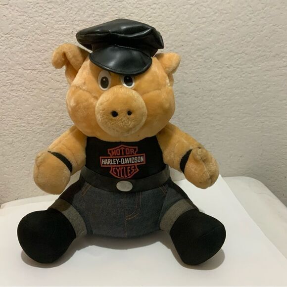 Vintage Harley Davidson Motorcycle Biker Hog 10" 1998 PLAY BY PLAY Plush Animal - Picture 1 of 6